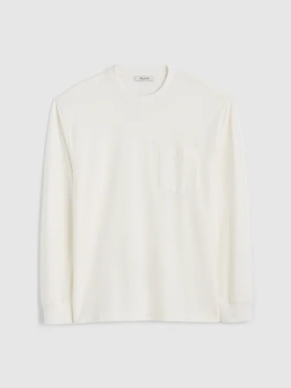 Madewell The Long-Sleeve Vintage Pocket‎ Tee in Soft White Size XS NWT $58 NY117